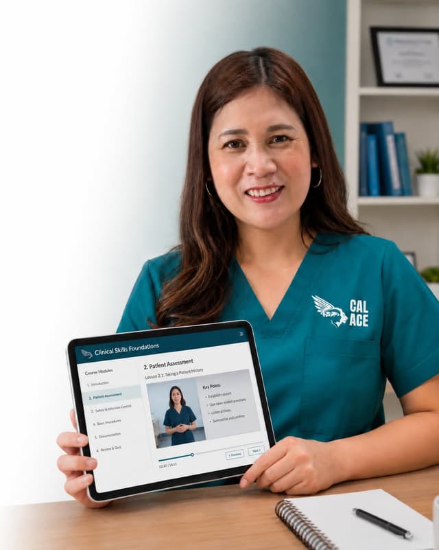 CNA student learning online